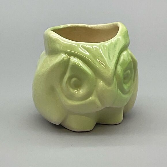 Vintage Primitive Owl Ceramic Toothpick Holder Kitsch - Picture 2 of 10